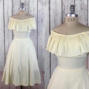 Vintage cream 70s dress